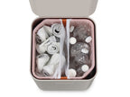 Prullenbak afvalscheiding Totem Compact stone wit, 2 x 20 liter, stapelbaar met uitneembare emmers, keuken