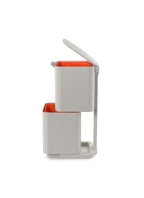 Prullenbak afvalscheiding Totem Compact stone wit, 2 x 20 liter, stapelbaar met uitneembare emmers, keuken