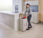 Prullenbak afvalscheiding Totem Compact stone wit, 2 x 20 liter, stapelbaar met uitneembare emmers, keuken