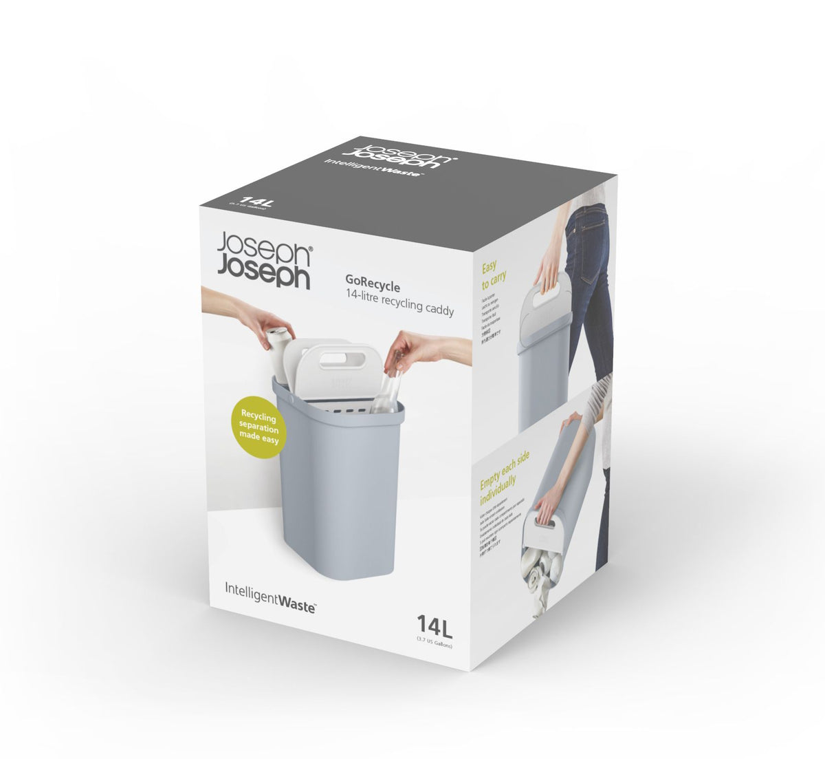 Recycleprullenbak GoRecycle blauw 2 x 7 L (14 L) met dubbel compartiment voor de keuken