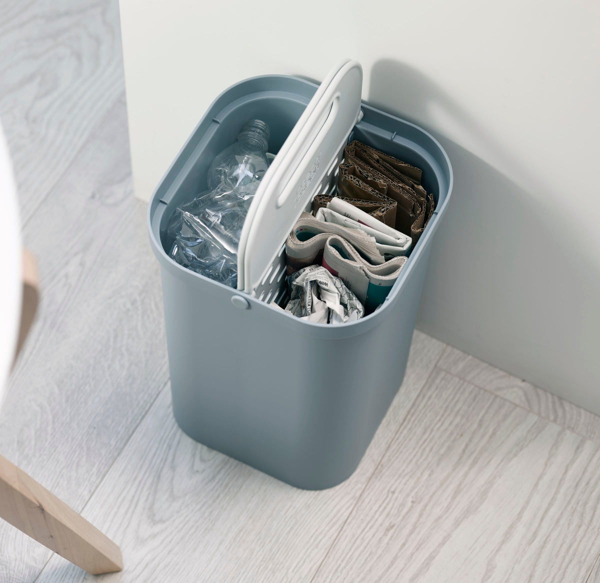 Recycleprullenbak GoRecycle blauw 2 x 7 L (14 L) met dubbel compartiment voor de keuken