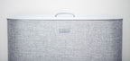 Wasmand met 2 uitneembare stoffen zakken, grijs, 2 x 45 liter (90 liter), model Tota, voor badkamer en slaapkamer