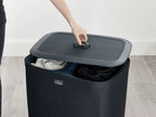 Wasmand 2 vakken stoffen zakken zwart, Tota 2 x 45 L (90 L) voor badkamer, slaapkamer of washok