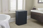 Wasmand 2 vakken stoffen zakken zwart, Tota 2 x 45 L (90 L) voor badkamer, slaapkamer of washok