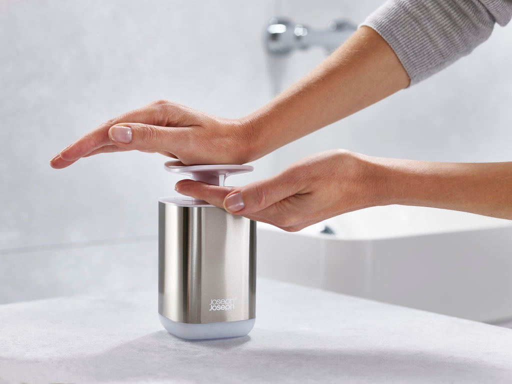 Badkameraccessoires set rvs Bathroom Beauties zilver, tandenborstelhouder en zeepdispenser, set van 2
