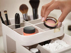Make-up organiser met handspiegel Viva Make Me Up, grijs, set van 2 voor kwasten, mascara en palettes
