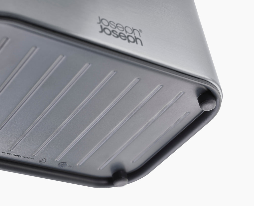 Gootsteenorganizer kunststof Surface zilverkleurig en donkergrijs voor spons, zeep en afwasborstel