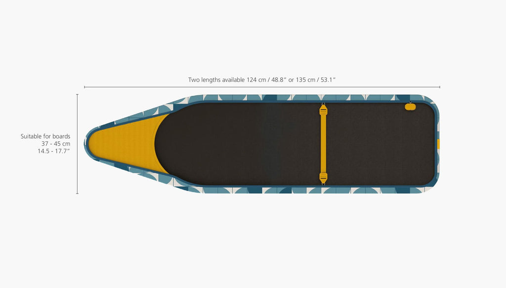 Strijkplankhoes katoen Flexa Mosaic blauw, voor strijkplanken van 124 cm lengte en 37–45 cm breedte