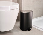 Pedaalemmer staal EasyStore mat zwart 5 L, 30,8 x 22 x 25,5 cm, voor badkamer, kantoor en slaapkamer
