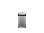 Prullenbak roestvrij staal Titan met afvalcompressor en pedaal, zilver, 30 L – 34,4 x 39 x 68,4 cm, keuken