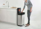Prullenbak roestvrij staal Titan met afvalcompressor en pedaal, zilver, 30 L – 34,4 x 39 x 68,4 cm, keuken