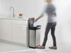 Prullenbak roestvrij staal Titan met afvalcompressor en pedaal, zilver, 30 L – 34,4 x 39 x 68,4 cm, keuken