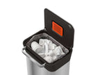 Prullenbak roestvrij staal Titan met afvalcompressor en pedaal, zilver, 30 L – 34,4 x 39 x 68,4 cm, keuken
