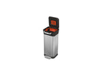 Prullenbak roestvrij staal Titan zilvergrijs 20 L, met compressor, voetpedaal en soft-close deksel