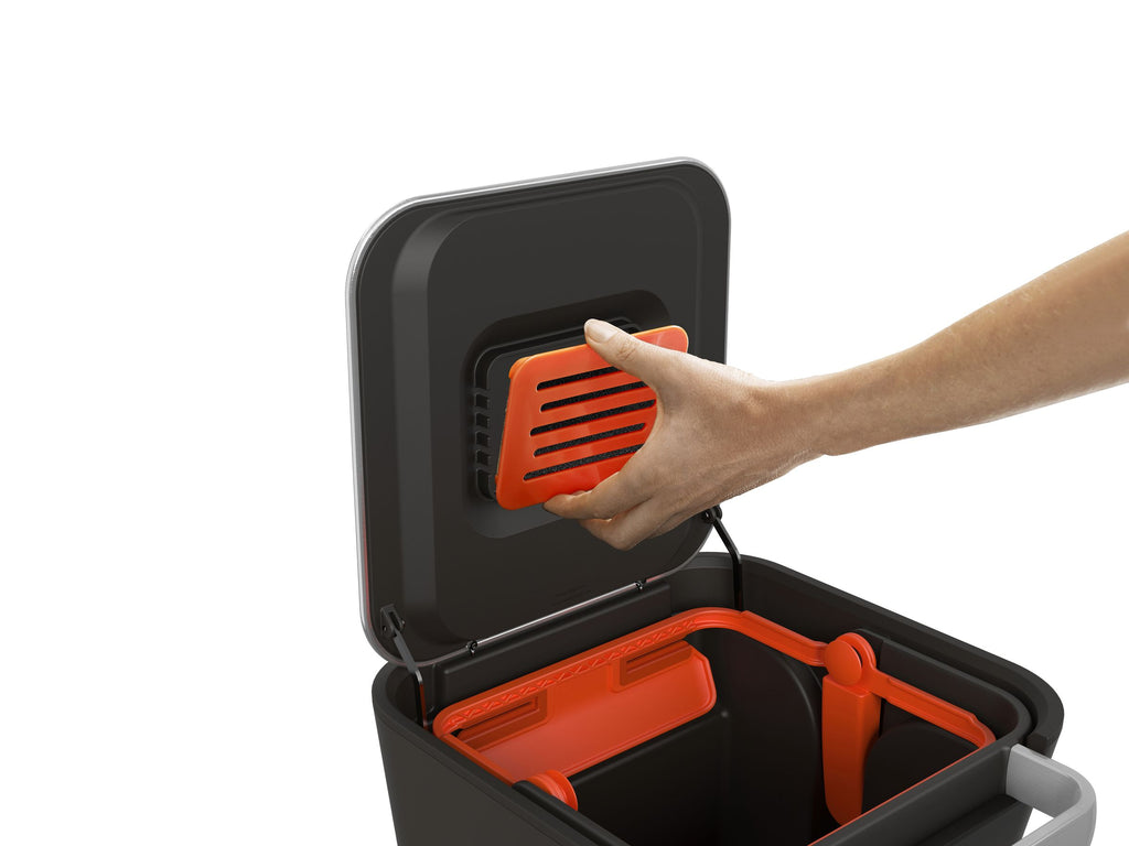 Prullenbak roestvrij staal Titan zilvergrijs 20 L, met compressor, voetpedaal en soft-close deksel