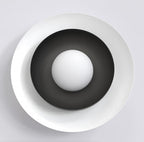 Wandlamp Poppi gepoedercoat staal, Scandinavisch, zwart met witte lampenkap, 30 x 30 cm, G9