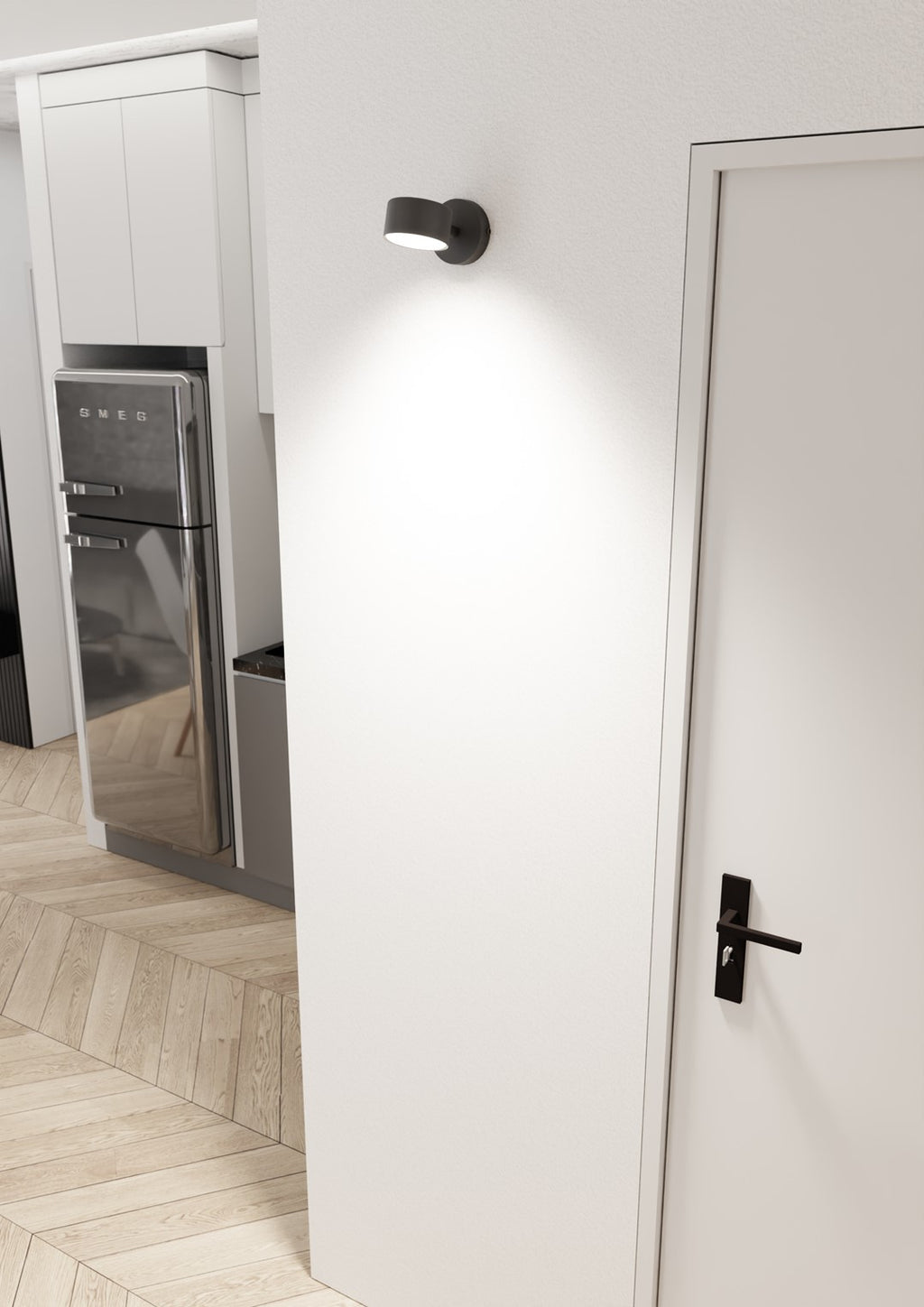 Wandlamp gepoedercoat staal modern Sora mat zwart 15 x 8 x 8 cm, GX53-fitting voor led tot 12 W