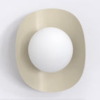 Wandlamp gepoedercoat staal modern Fiero M mokka met witte kap, 1 x G9 – 16 x 13 x 20 cm