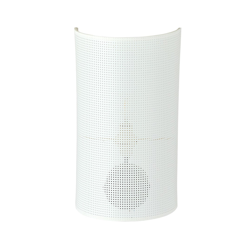 Wandlamp Aston gepoedercoat staal met stoffen kap, industrieel, wit en goud, Ø 18 cm, 1 x E14