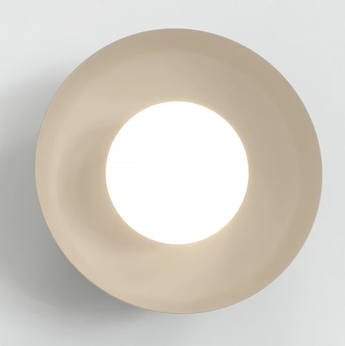Wandlamp gepoedercoat staal minimalistisch Ozzy mokka en zwart, witte kap Ø 10 cm, G9 – hal, woonkamer