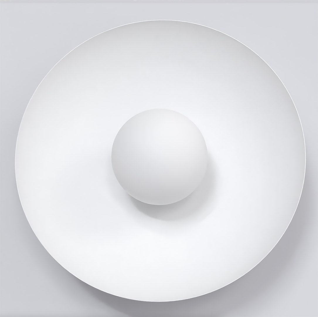 Wandlamp gepoedercoat staal minimalistisch Inspo, wit, lampscherm Ø 10 cm, G9 fitting, woonkamer en gang