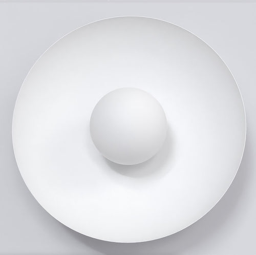 Wandlamp gepoedercoat staal minimalistisch Inspo, wit, lampscherm Ø 10 cm, G9 fitting, woonkamer en gang