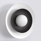 Wandlamp Poppi gepoedercoat staal, Scandinavisch, zwart met witte lampenkap, 30 x 30 cm, G9