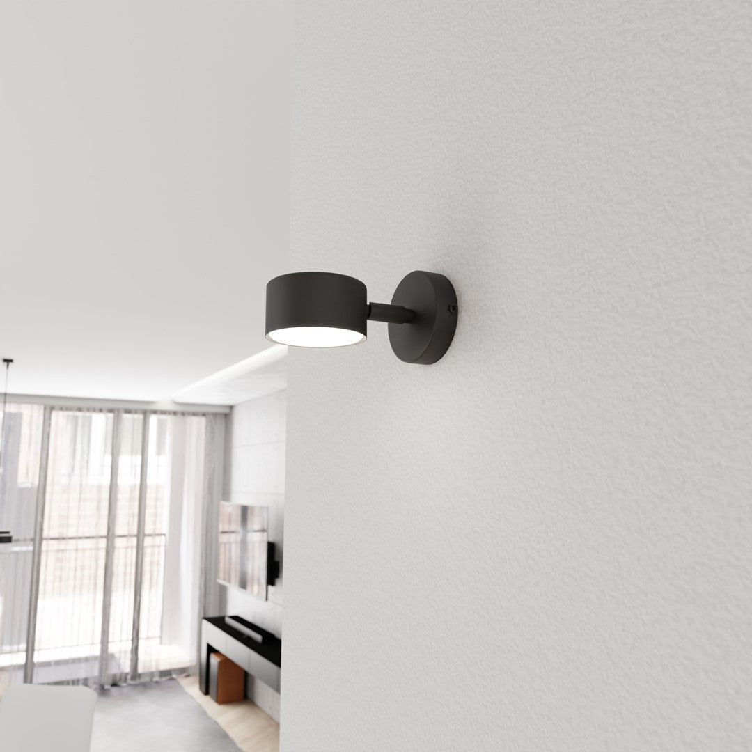 Wandlamp gepoedercoat staal modern Sora mat zwart 15 x 8 x 8 cm, GX53-fitting voor led tot 12 W