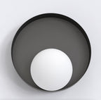 Wandlamp gepoedercoat staal Kido K1 minimalistisch, zwart met witte kap Ø 10 cm, G9, voor hal en slaapkamer