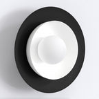 Wandlamp gepoedercoat staal Scandinavisch Poppi zwart met witte kap, G9 fitting, led max. 8 W