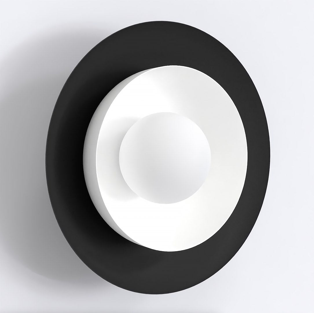 Wandlamp gepoedercoat staal Scandinavisch Poppi zwart met witte kap, G9 fitting, led max. 8 W