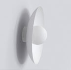 Wandlamp gepoedercoat staal minimalistisch Inspo, wit, lampscherm Ø 10 cm, G9 fitting, woonkamer en gang