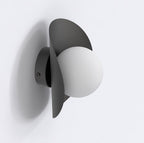 Wandlamp gepoedercoat staal Fiero modern zwart met witte kap Ø 10 cm, G9 fitting, voor hal, woonkamer en slaapkamer