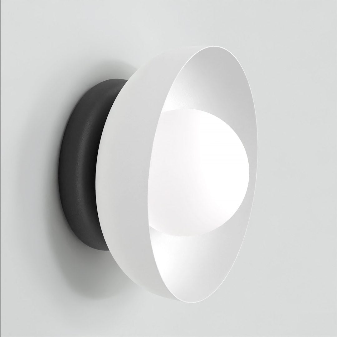 Wandlamp gepoedercoat staal minimalistisch Ozzy wit met zwarte basis, G9 LED max. 8 W – 20 x 20 x 13 cm