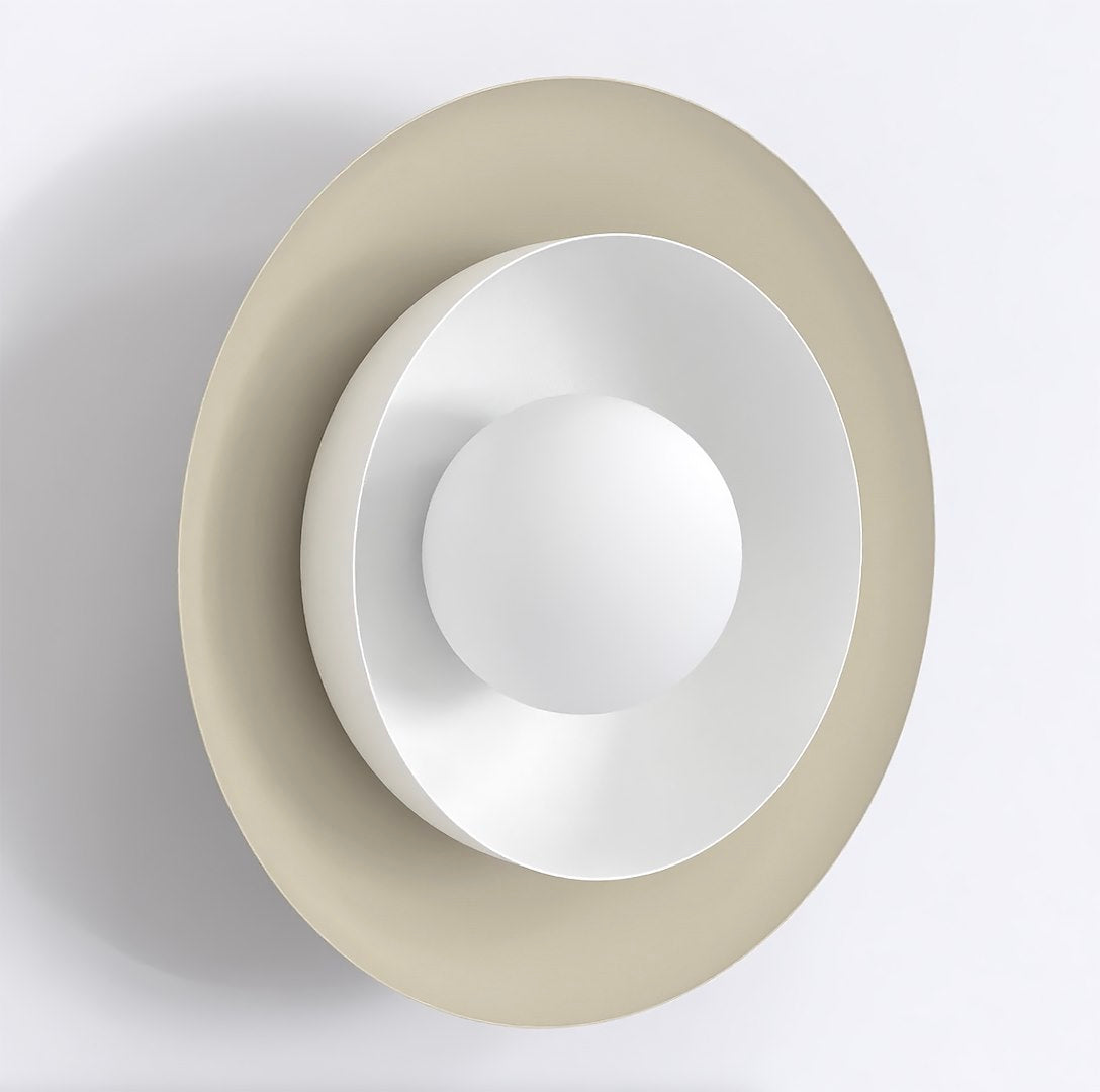 Wandlamp gepoedercoat staal Poppi Scandinavisch mokka met witte kap, G9 fitting – woonkamer, slaapkamer en gang