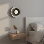 Wandlamp Poppi gepoedercoat staal, Scandinavisch, zwart met witte lampenkap, 30 x 30 cm, G9
