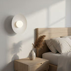 Wandlamp gepoedercoat staal minimalistisch Inspo, wit, lampscherm Ø 10 cm, G9 fitting, woonkamer en gang
