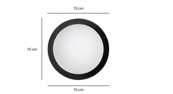 Wandlamp gepoedercoat staal en melkglas Minerva, zwart met witte kap Ø 15 cm, voor gang, slaapkamer en leeshoek