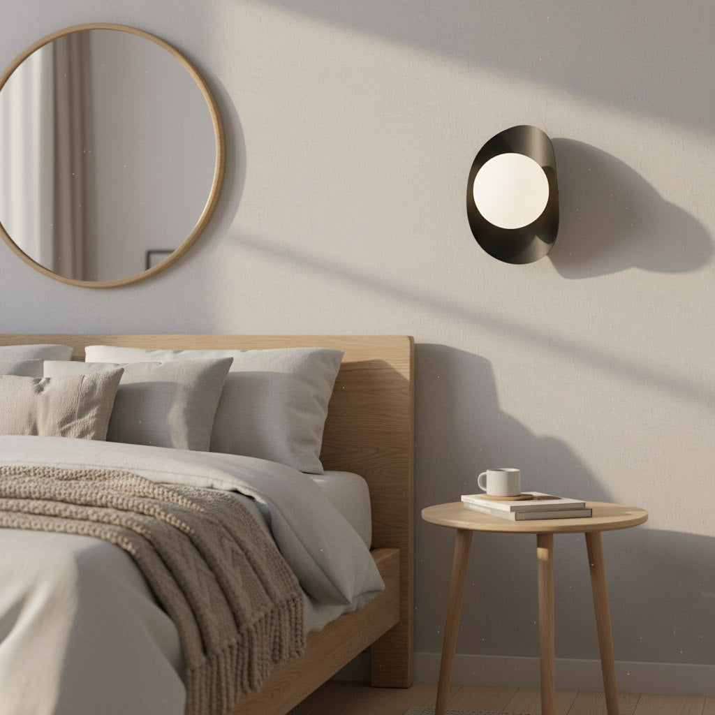 Wandlamp gepoedercoat staal Fiero modern zwart met witte kap Ø 10 cm, G9 fitting, voor hal, woonkamer en slaapkamer