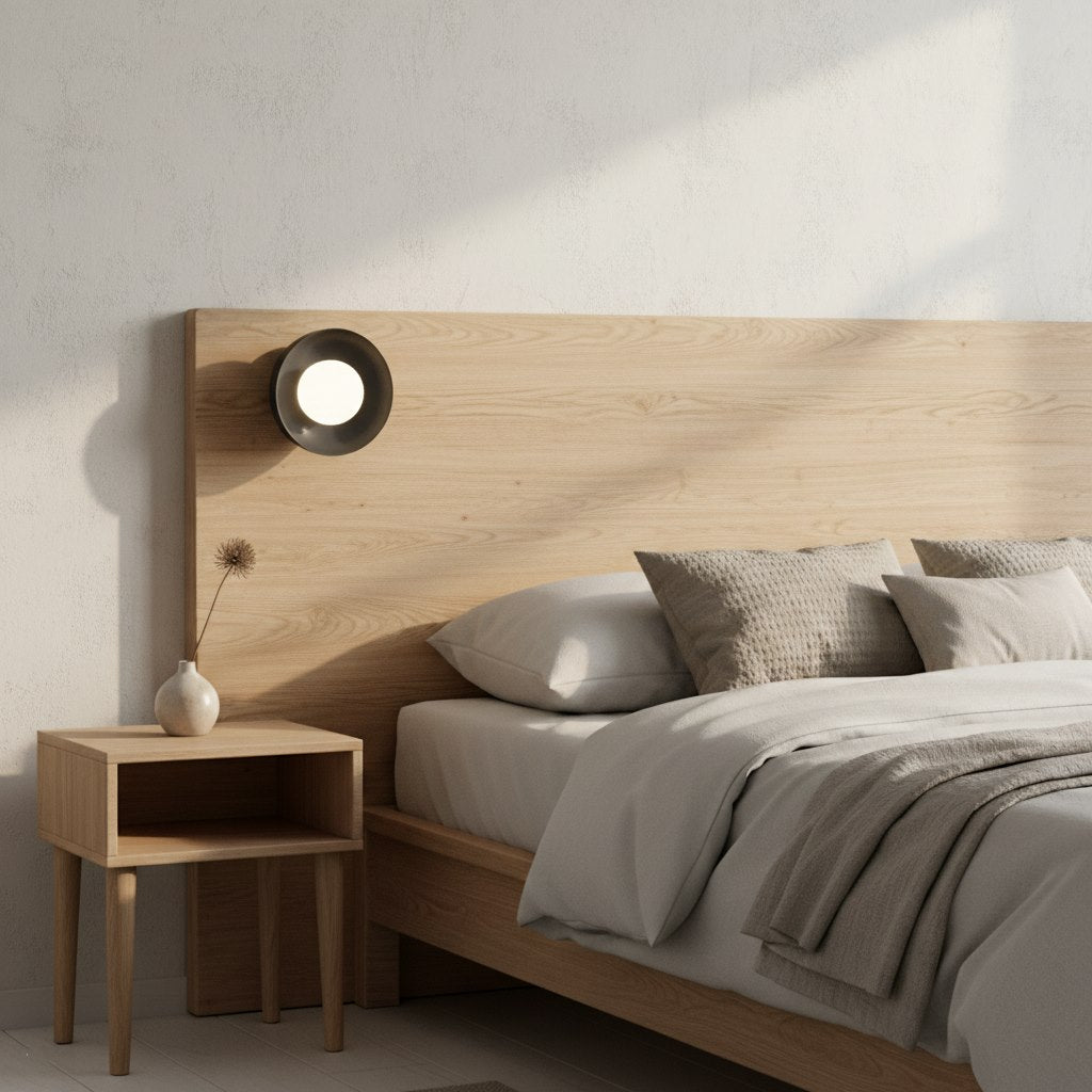 Wandlamp gepoedercoat staal Ozzy K1 minimalistisch zwart met witte bol, 20 x 20 x 13 cm, G9 voor hal en woonkamer