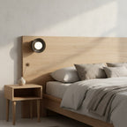 Wandlamp gepoedercoat staal Ozzy K1 minimalistisch zwart met witte bol, 20 x 20 x 13 cm, G9 voor hal en woonkamer