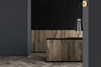 Wandlamp staal en hout Bolero Scandinavisch, mat zwart – 14 x 25 cm, 1 fitting E27 voor woonkamer, trappenhuis en hal