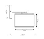 Wandlamp gepoedercoat staal minimalistisch Karbon zwart met bruine stoffen kap Ø 20 cm, 1 fitting E27