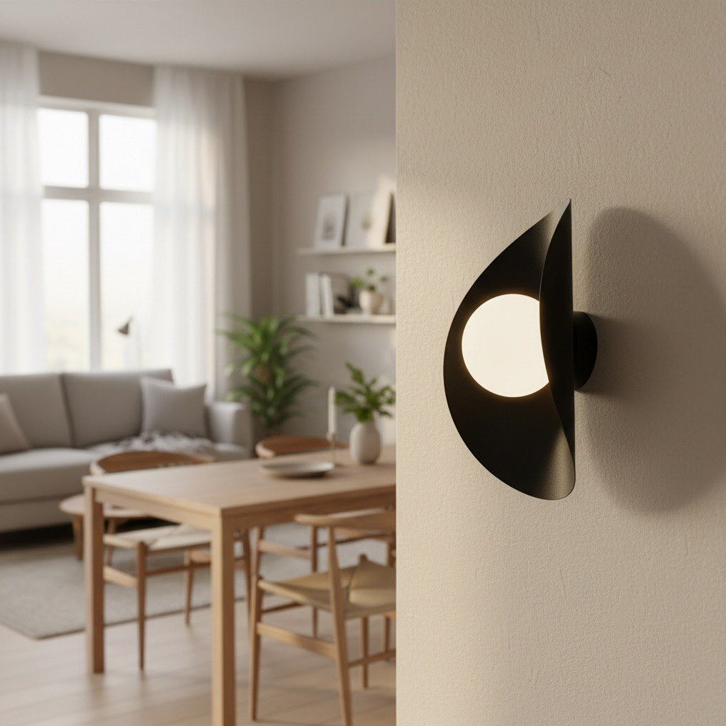 Wandlamp gepoedercoat staal Fiero modern zwart met witte kap Ø 10 cm, G9-fitting, voor hal, woonkamer en slaapkamer