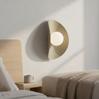 Wandlamp gepoedercoat staal Fiero XL modern mokka met witte kap Ø 10 cm, voor hal, woonkamer en slaapkamer