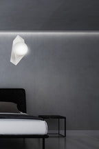 Wandlamp gepoedercoat staal en glas modern Drifton wit, kap Ø 15 cm, 1 x E14, voor hal, trap of woonkamer