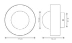 Wandlamp gepoedercoat staal minimalistisch Lulu K1 oranje met witte kap Ø 10 cm, voor hal en slaapkamer