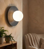 Wandlamp gepoedercoat staal en vilt boho zwart, model Calma K1 – 20 x 13 cm, slaapkamer en gang