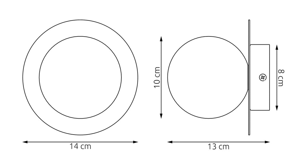 Wandlamp gepoedercoat staal minimalistisch Americana K1, mokka met witte glazen bol Ø 10 cm, G9