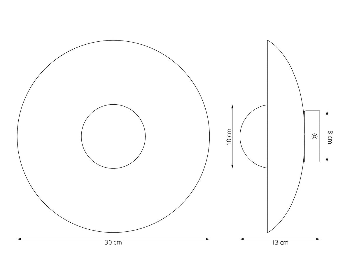 Wandlamp gepoedercoat staal minimalistisch Inspo K1 zwart met witte kap Ø 10 cm, voor woonkamer en hal